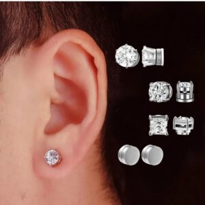 2PCS Magnetic Ear Clips Stud Earrings Non Piercing Strong Magnet Fake Piercing Women Men Jewelry Clip Earrings for Kids Girls
